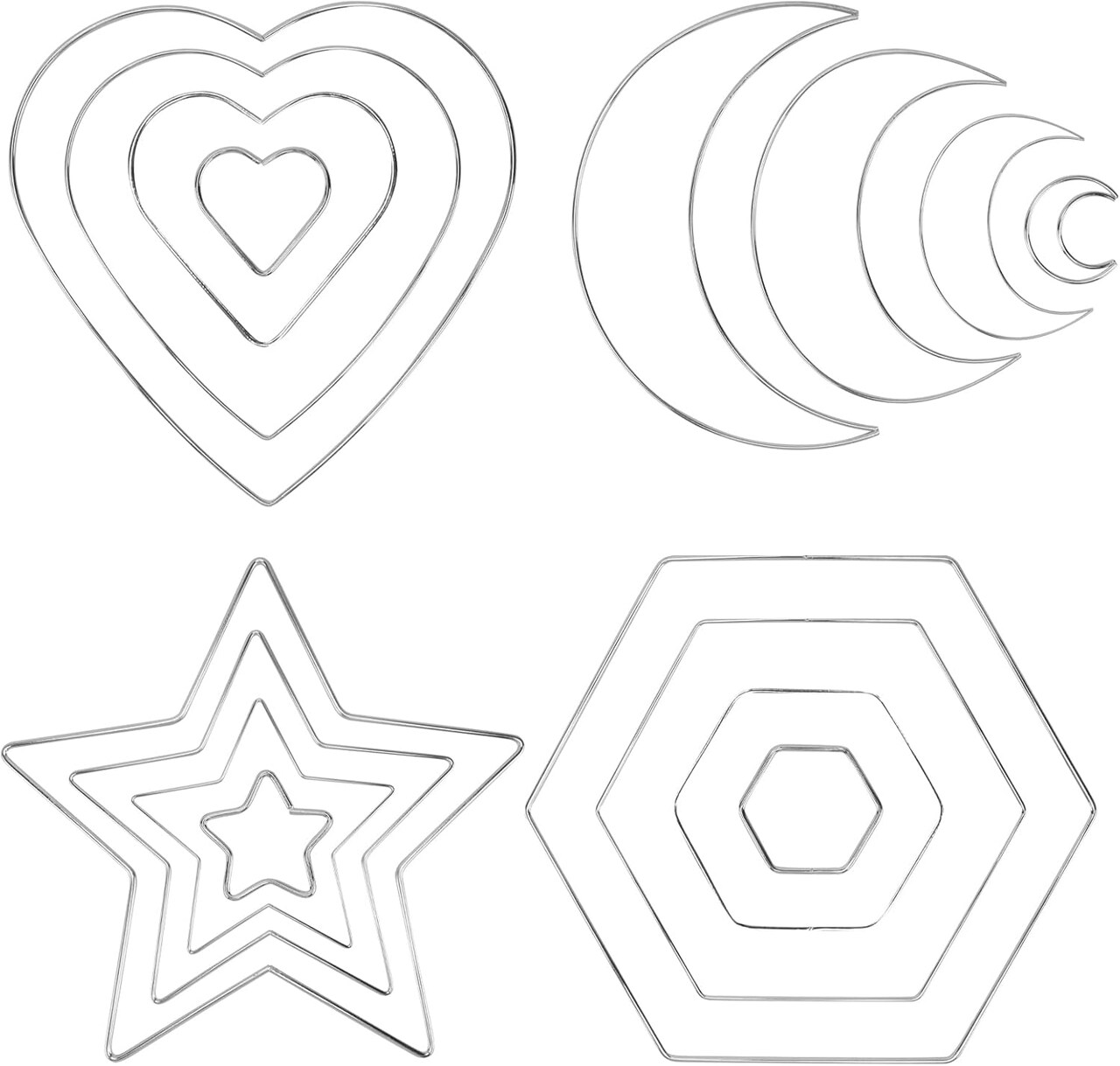 16 Pcs Metal Wreath Frames,DIY Wreath,Floral Wreath Form,Wire Wreath Rings Home Decor Crafts Supplies